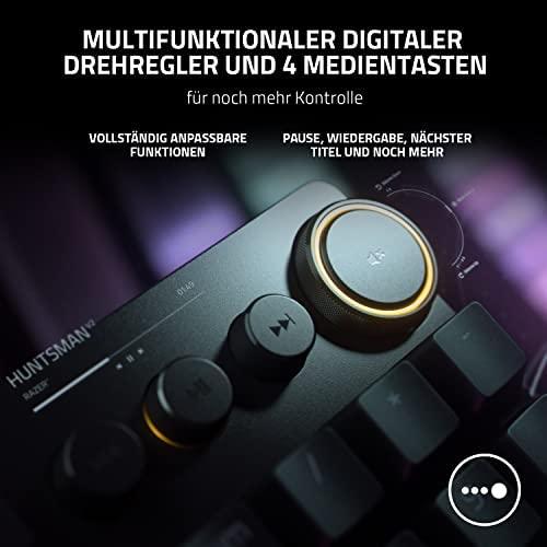 Razer Huntsman V2 Laidinė žaidimų klaviatūra RGB LED, USB, DE, Clicky Optical Violetinė Switch, Juoda