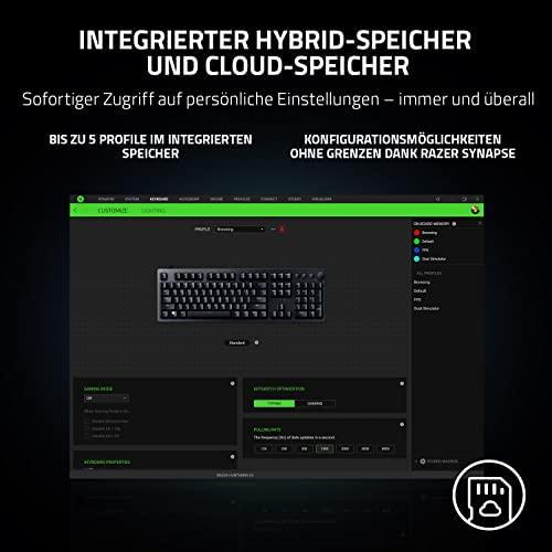 Razer Huntsman V2 Laidinė žaidimų klaviatūra RGB LED, USB, DE, Clicky Optical Violetinė Switch, Juoda