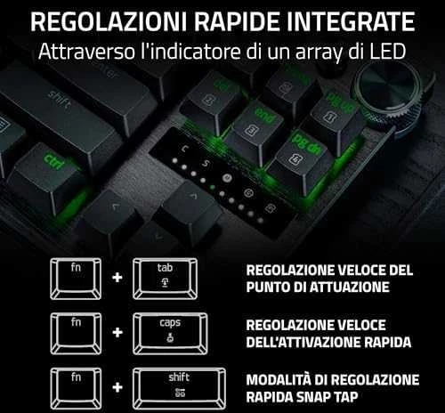 Razer Huntsman V3 Pro Tenkeyless 8KHz | Klaviatūra žaidimams | su laidu | US | Razer Analog Optical Switch Gen-2 | Juodas