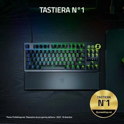 Razer Huntsman V3 Pro Tenkeyless 8KHz | Klaviatūra žaidimams | su laidu | US | Razer Analog Optical Switch Gen-2 | Juodas