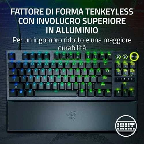 Razer Huntsman V3 Pro Tenkeyless 8KHz | Klaviatūra žaidimams | su laidu | US | Razer Analog Optical Switch Gen-2 | Juodas