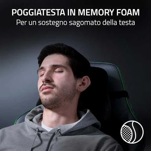 Razer žaidimų kėdė su juosmens atrama Iskur V2 EPU Leather, Aliuminio | Juodas