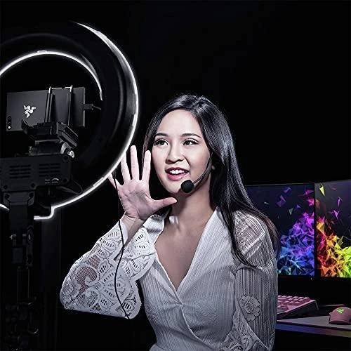 Internetinė kamera Razer Kiyo - Streaming Camera with Ring Lighting (USB Webcam, HD Video 720p, 60 FPS, Compatible with Open Broadcaster Software, Xsplit, Autofocus, Camera Clip, Tripod Connection) Juodas