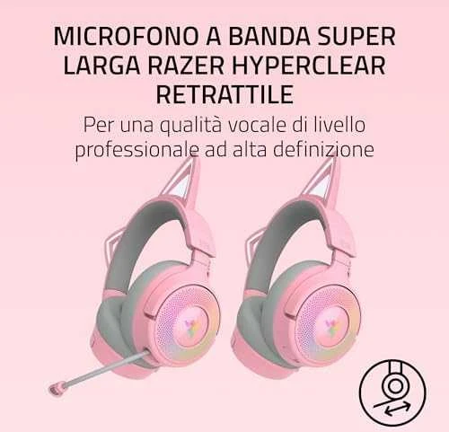 Razer | Ausinės | Kraken Kitty V3 Pro | Bluetooth | Over-Ear | Quartz