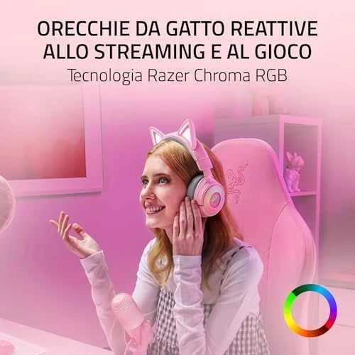 Razer | Ausinės | Kraken Kitty V3 Pro | Bluetooth | Over-Ear | Quartz