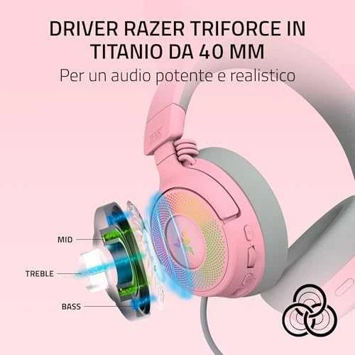 Razer | Ausinės | Kraken Kitty V3 Pro | Bluetooth | Over-Ear | Quartz