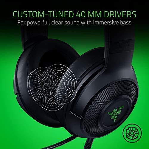 Žaidimų Ausinės Razer Kraken X USB, su žaliu pašvietimu, su mikrofonu |  Varle.lt