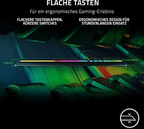 Klaviatūra „Razer Ornata V3“, mechamembraniniai jungikliai, 10 „Razer Chroma RGB“ apšvietimo zonų, 1000 Hz „Ultrapolling“, apšviesti klavišai, minkštas riešo atramos paviršius – vokiškas išdėstymas