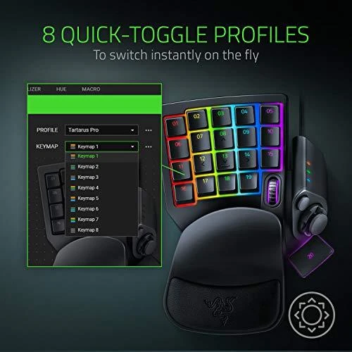 Žaidimų klaviatūra Razer Tartarus Pro, Juoda