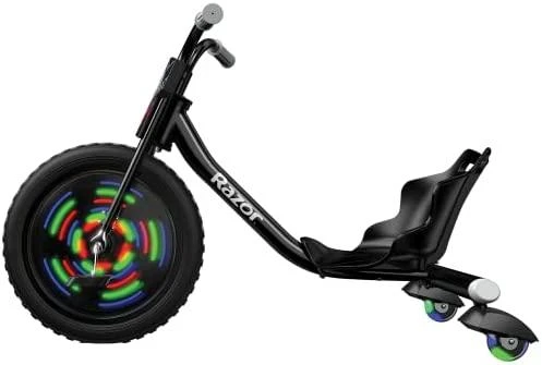 Triratis dviratis Razor RipRider 360 Lightshow, juodos spalvos