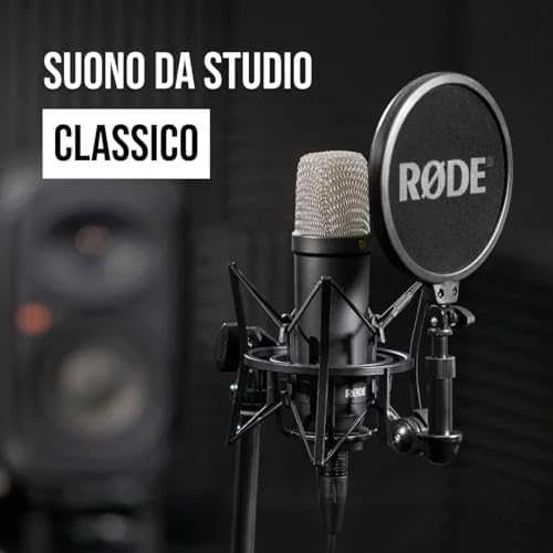 Kondensatorinio mikrofono komplektas Rode NT1 Signature, juodas
