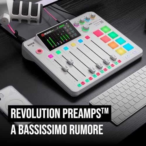 Raudonas RODECaster Pro II Baltas - podcast'ų gamybos studija, baltas