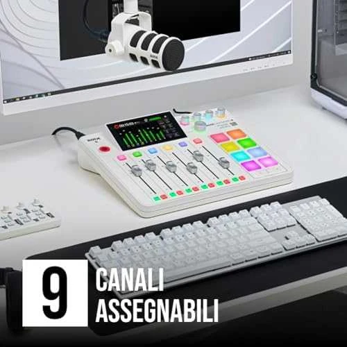 Raudonas RODECaster Pro II Baltas - podcast'ų gamybos studija, baltas