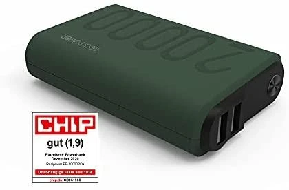 Carruzzo RealPower 333646 nešiojamasis įkroviklis 20000 mAh Žalia