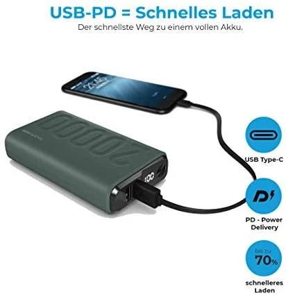 Carruzzo RealPower 333646 nešiojamasis įkroviklis 20000 mAh Žalia