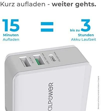 Carruzzo RealPower DeskCharge-65 Travel Universalus Pilka AC Vidaus