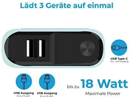 Carruzzo RealPower PB-20000PD+ Nutopia 20000 mAh Mėlyna