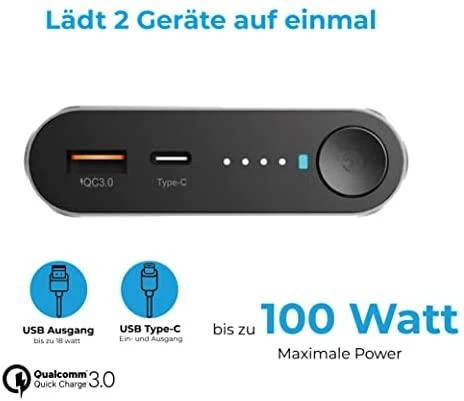 Carruzzo RealPower PB-20000PD Pro 20000 mAh Aliuminis