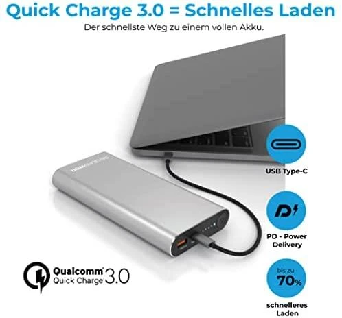 Carruzzo RealPower PB-20000PD Pro 20000 mAh Aliuminis