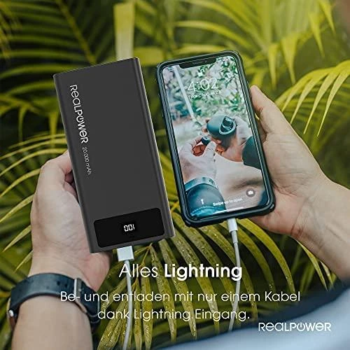 Carruzzo RealPower PB-20k PD 20000 mAh Juoda
