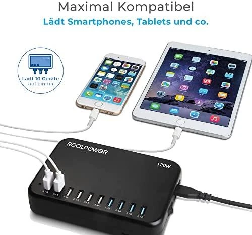 Carruzzo RealPower Power Station 120 Išmanusis telefonas, Planšetinis kompiuteris Juoda AC Vidaus