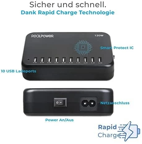 Carruzzo RealPower Power Station 120 Išmanusis telefonas, Planšetinis kompiuteris Juoda AC Vidaus