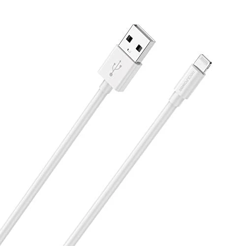 Kabelis USB Realpower USB-A - Lightning 1 m Baltas (255649)
