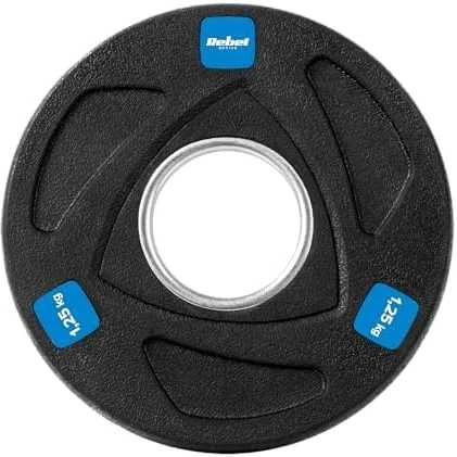 Gumuotų ketaus svarelių rinkinys 30kg (8x1.25kg + 4x2.5kg + 2x5kg), olimpinis atidarymas 51mm, REBEL ACTIVE