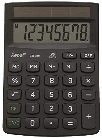 Rebell ECO310 juodas skaičiuotuvas su LCD ekranu