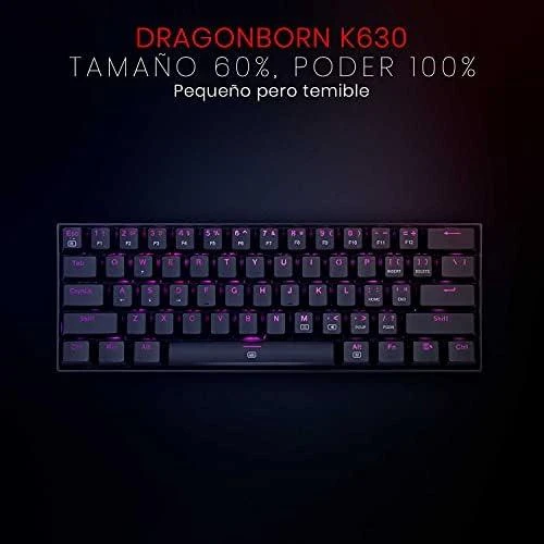 Kompaktiška Mechaninė klaviatūra žaidimams Redragon K630RGB, Red Switch, US išdėstymas