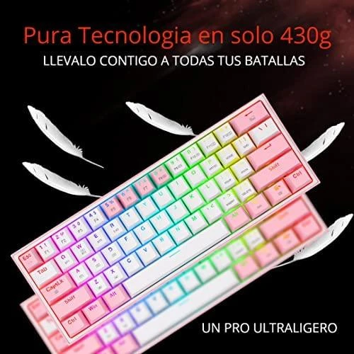 Klaviatūra žaidimams Redragon Fizz Pro K616 Redragon Mechaninė Raudona Switches belaidė mechaninė su pašvietimu balta