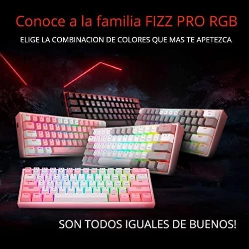 Klaviatūra žaidimams Redragon Fizz Pro K616 Redragon Mechaninė Raudona Switches belaidė mechaninė su pašvietimu balta