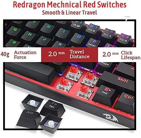 Žaidimų Klaviatūra Redragon Fizz K617 RGB (Juoda)