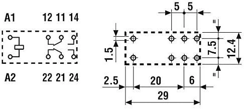 Finder saugos relė 2P 8A 12V DC (50.12.9.012.1000)