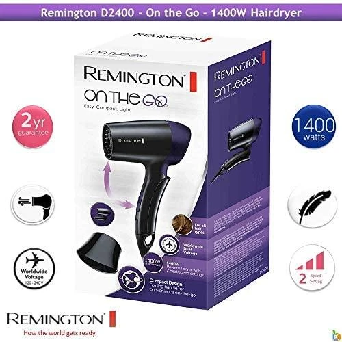 Plaukų džiovintuvas Remington D2400 Juoda, Sidabras 1400 W