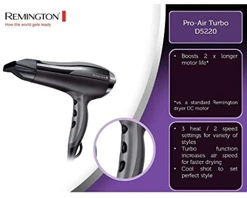 Plaukų džiovintuvas REMINGTON ( 2400 W , Juodas )