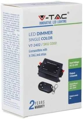 V-tac 192W LED juostų valdiklis, 1CH*8A, 12-24V