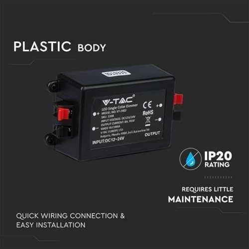 V-tac 192W LED juostų valdiklis, 1CH*8A, 12-24V