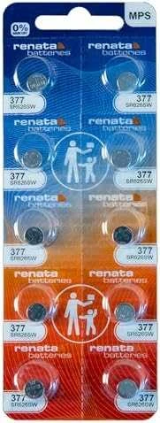 Renata 377 SR626SW sidabro oksido laikrodžių baterijos 10 vnt.