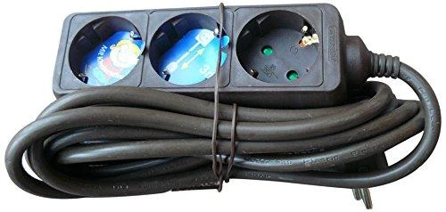 REV Socket line 3 kartus 3,0 m juodas
