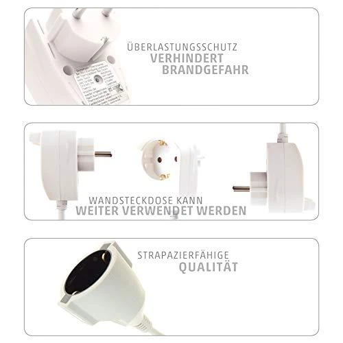 REV prailginimas Powersplit 5m baltas