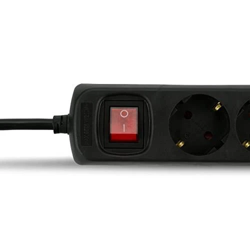 REV Multiple Socket Outlet 3+1-fold 2m + jungiklis juodas