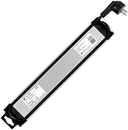 REV REV Outlet Strip plėstuvas 6 angų 2,4 m Supraline su jungikliu sidabrinis