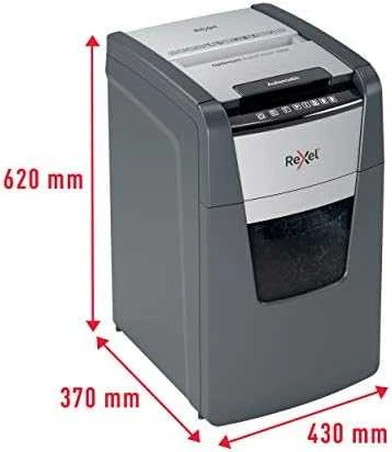 Rexel Optimum AutoFeed+ 130X Dokumentų naikiklis, Cross shredding, 4x28 mm, 55 dB, P-4, 44 L, Juoda