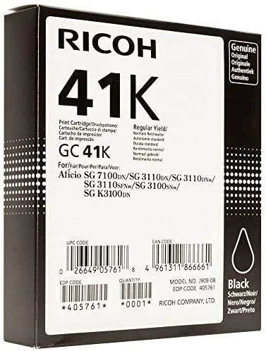 Ricoh GC41K (405761) Rašalinė kasetė, Juoda