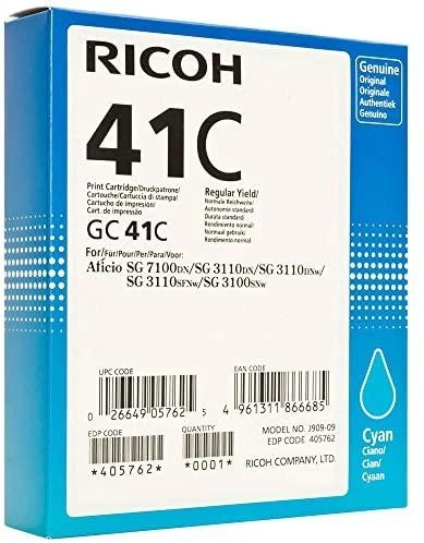 Originali Ricoh gelio kasetė 405762, GC41HC, žalsvai mėlyna, 2200s