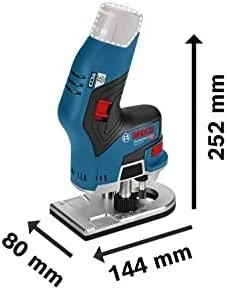 Bosch Akumuliatorinė rankinė freza GKF 12V-8, 2x3.0Ah, ACC