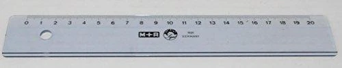 Dūminio atspalvio plastikinė liniuotė 20 cm