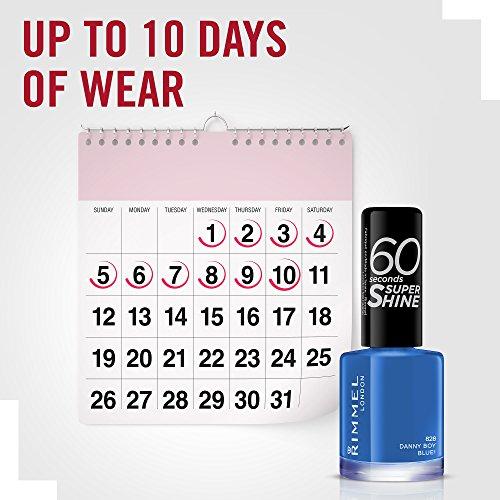 Rimmel London 60 Seconds Super Shine Nagų lakas Moterims 8 ml, 828 Danny Boy, Blue!