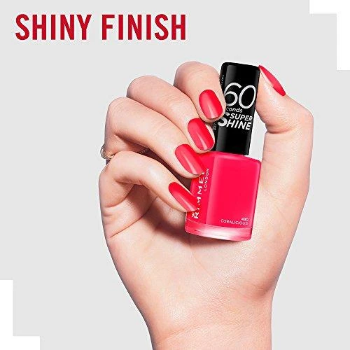 Rimmel London 60 Seconds Super Shine Nagų lakas Moterims 8 ml, 430 Coralicious